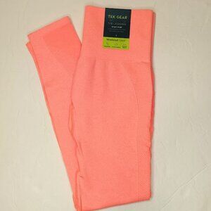 Tek Gear Seamless 7/8 Ankle Leggings Womens Breathable Mesh Side NWT Pink